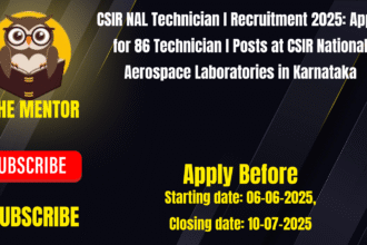 CSIR NAL Technician I Recruitment 2025: Apply for 86 Technician