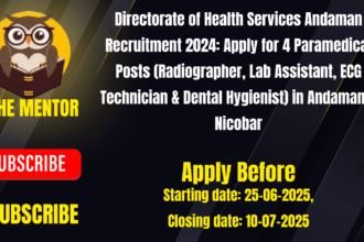 Directorate of Health Services Andaman Recruitment 2024