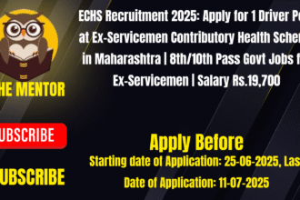 ECHS Recruitment 2025: Apply for 1 Driver Post at Ex-Servicemen Contributory Health Scheme in Maharashtra | 8th/10th Pass Govt Jobs for Ex-Servicemen | Salary Rs.19,700