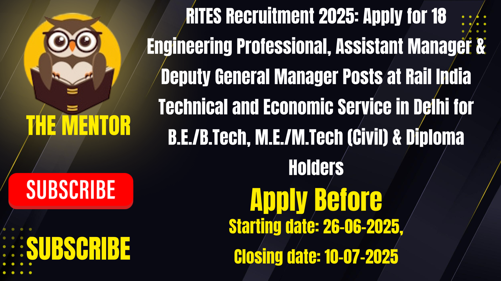 RITES Recruitment 2025