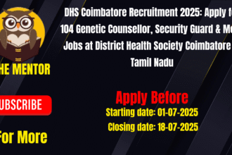 DHS Coimbatore Recruitment