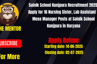 Sainik School Kunjpura Recruitment 2025