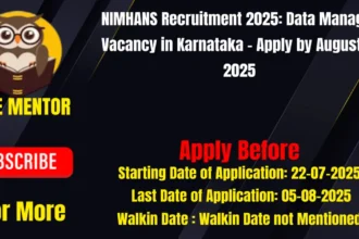 NIMHANS Recruitment 2025 Data Manager Vacancy in Karnataka - Apply by August 5 2025