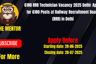 6180 RRB Technician Vacancy 2025 Delhi