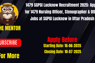1479 SGPGI Lucknow Recruitment 2025