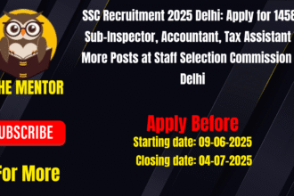 SSC Recruitment 2025 Delhi: Apply for 14582 Sub-Inspector, Accountant, Tax Assistant & More Posts at Staff Selection Commission in Delhi