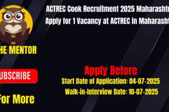 ACTREC Cook Recruitment 2025 Maharashtra