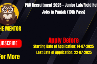 PAU Recruitment 2025