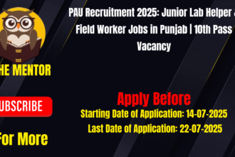 PAU Recruitment 2025