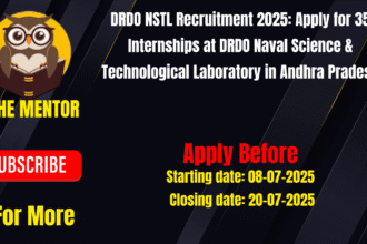 DRDO NSTL Recruitment 2025