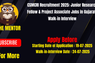 CSMCRI Recruitment 2025