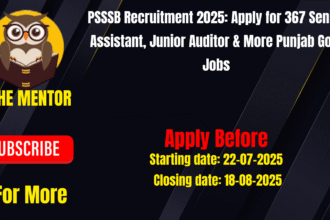 PSSSB Recruitment 2025