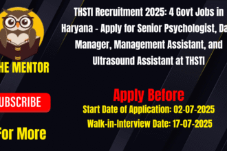 THSTI Recruitment 2025