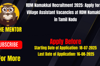 RDM Namakkal Recruitment 2025