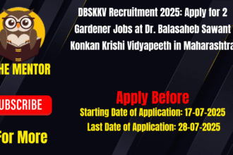 DBSKKV Recruitment 2025