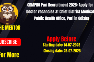CDMPHO Puri Recruitment 2025