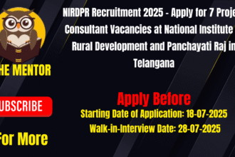 NIRDPR Recruitment 2025