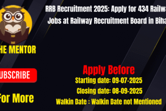 RRB Recruitment 2025 Apply for 434 Railway Jobs at Railway Recruitment Board in Bihar