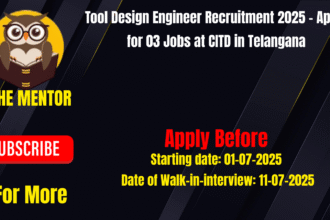 Tool Design Engineer Recruitment 2025