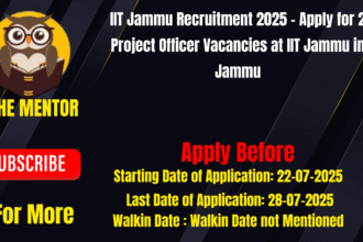 IIT Jammu Recruitment 2025