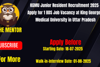 KGMU Junior Resident Recruitment 2025