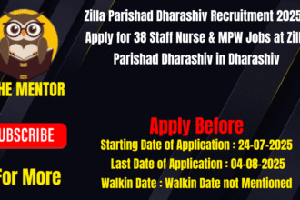 Zilla Parishad Dharashiv Recruitment 2025 - Apply for 38 Staff Nurse & MPW Jobs at Zilla Parishad Dharashiv in Dharashiv