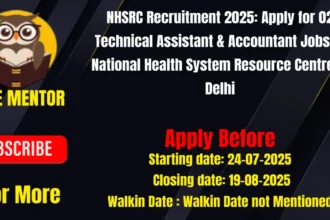 NHSRC Recruitment 2025 Apply for 02 Technical Assistant & Accountant Jobs at National Health System Resource Centre in Delhi