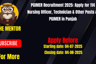 PGIMER Recruitment 2025
