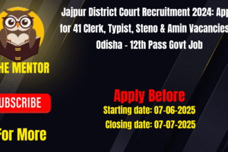 District Court Jajpur Recruitment 2025