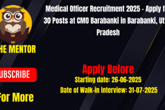 Medical Officer Recruitment 2025