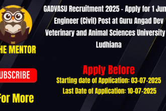 GADVASU Recruitment 2025