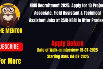 NBRI Recruitment 2025