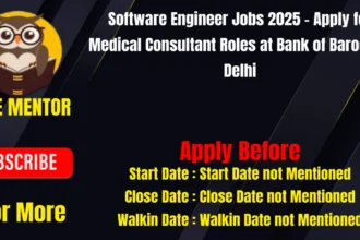 Software Engineer Jobs 2025 - Apply for Medical Consultant Roles at Bank of Baroda in Delhi