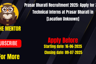 Prasar Bharati Recruitment 2025