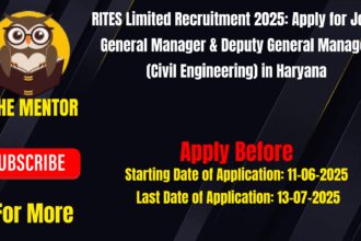 RITES Limited Recruitment 2025