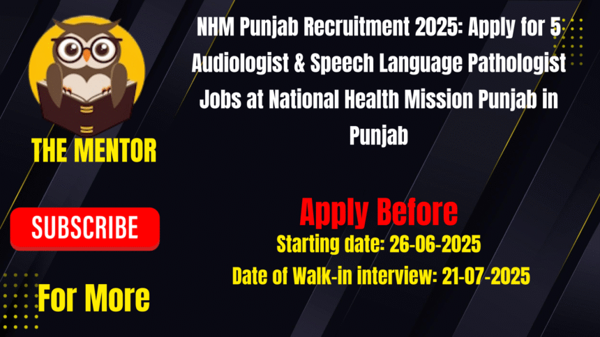 NHM Punjab Recruitment 2025