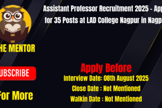 Assistant Professor Recruitment 2025 Apply for 35 Posts at LAD College Nagpur in Nagpur
