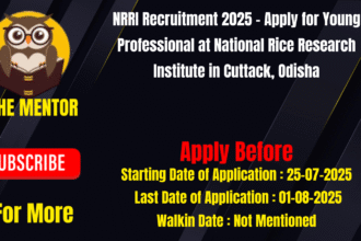 NRRI Recruitment 2025 Apply for Young Professional at National Rice Research Institute in Cuttack Odisha