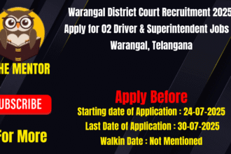 Warangal District Court Recruitment 2025 Apply for 02 Driver & Superintendent Jobs in Warangal Telangana