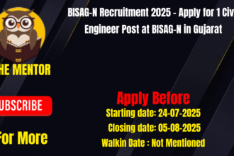 BISAGN Recruitment 2025 Apply for 1 Civil Engineer Post at BISAGN in Gujarat
