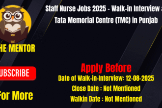 Staff Nurse Jobs 2025 Walkin Interview at Tata Memorial Centre (TMC) in Punjab