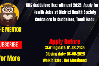 DHS Cuddalore Recruitment 2025 Apply for 80 Health Jobs at District Health Society Cuddalore in Cuddalore Tamil Nadu