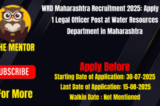 WRD Maharashtra Recruitment 2025 Apply for 1 Legal Officer Post at Water Resources Department in Maharashtra