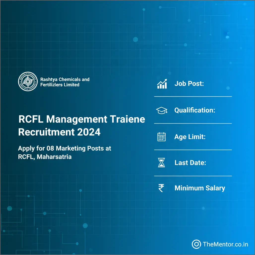 RCFL Management Trainee Recruitment 2024 - Apply for 08 Marketing Posts at Rashtriya Chemicals and Fertilizers Limited (RCFL) in Maharashtra
