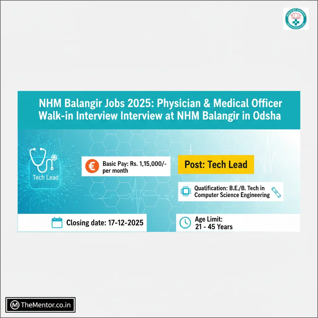 NHM Balangir Jobs 2025: Physician & Medical Officer Walk-in Interview at NHM Balangir in Odisha